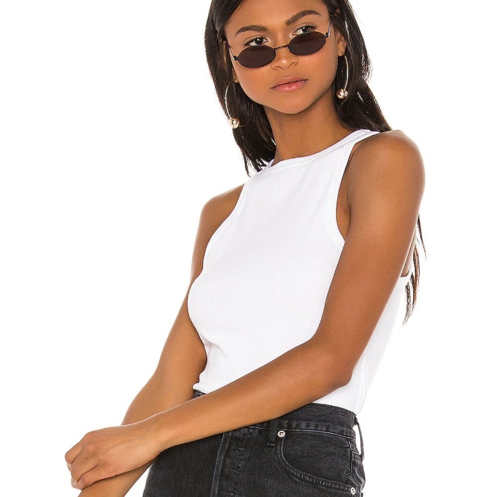 NWOT Agolde ribbed tank in white XS
